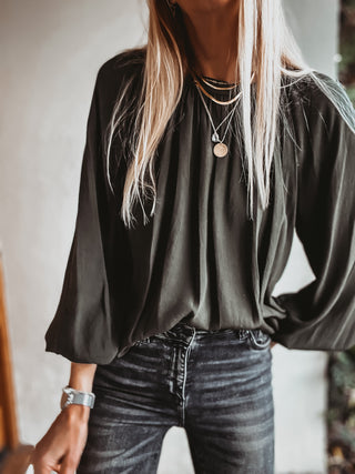 Florence KHAKI bow blouse