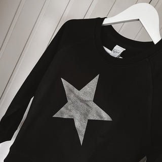 Glitter star black sweatshirt *fitted style*