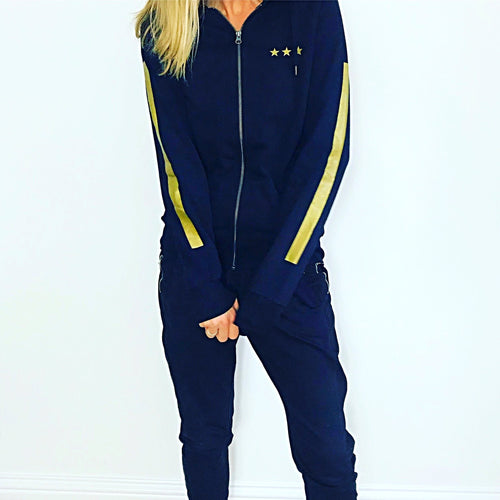Black & gold zip hoody (Size  12)