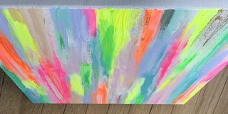 Neon & metallics acrylic box frame art (45x45cm)