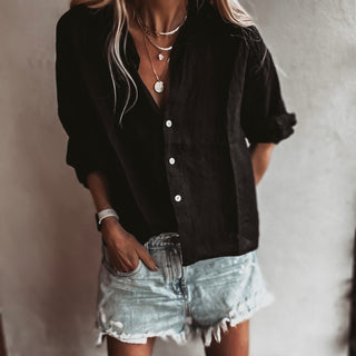 Kos linen black shirt *NEW*