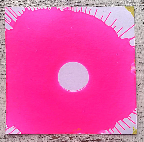 Neon pink circle splatter