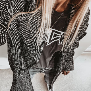 ROCK vintage black boyfriend tee *new*