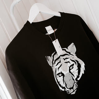 Black tiger sweatshirt *super slouchy fit* *NOW HALF PRICE!!*
