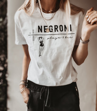 NEGRONI playa & bar white tee *boyfriend fit* *NEW*