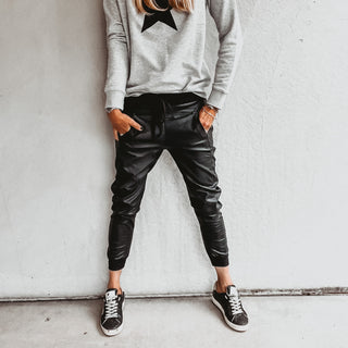Full faux leather black ULTIMATE joggers