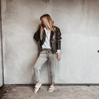 Washed GREY Supreme jogger jeans