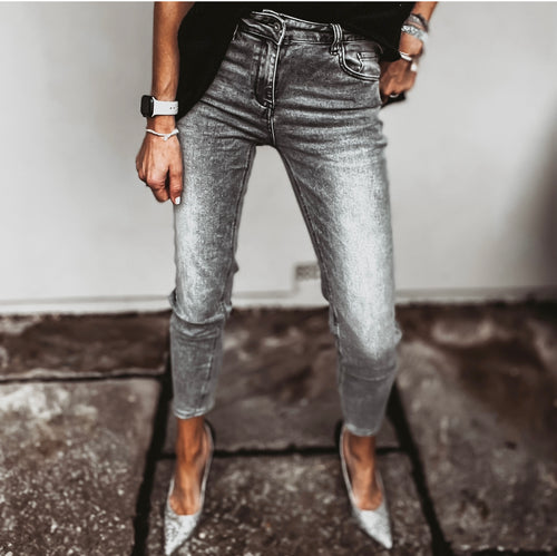 Ravello vintage grey BIKER jeans *just XL left*