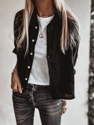 Kos linen black shirt *NEW*