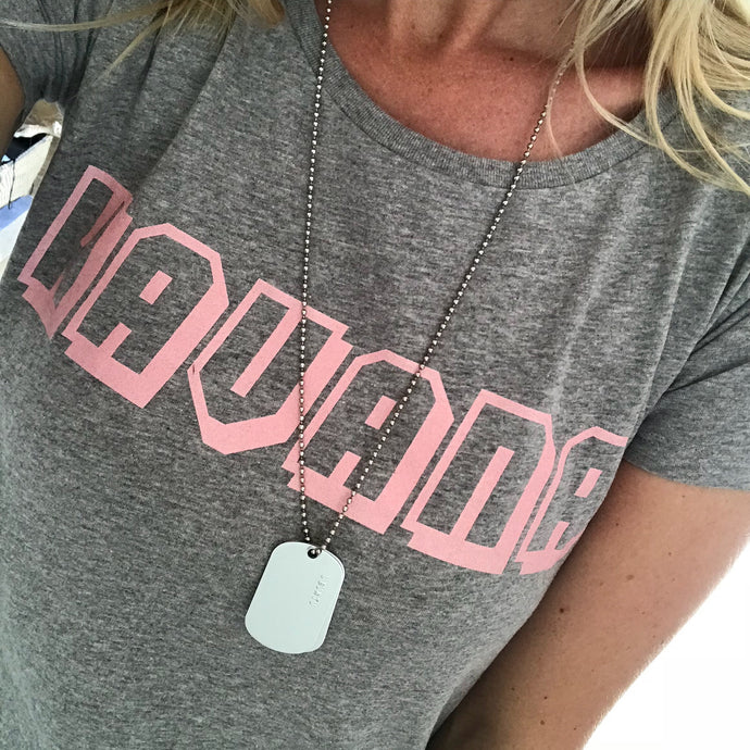Pink Havana on grey tee (m)