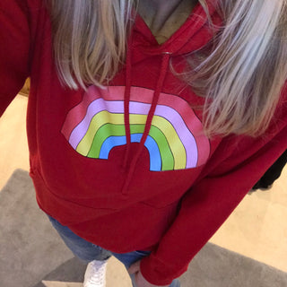 Red rainbow hoody (m)