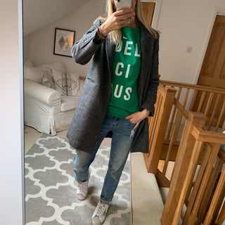 Delicious bright green sweatshirt (size 12-14)
