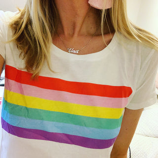 Rainbow white tee (size 12)