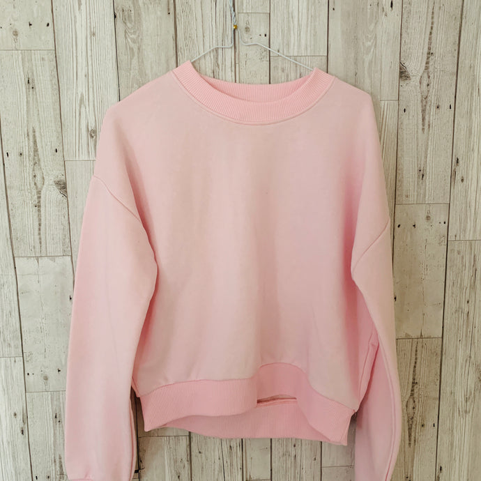 Pink cropped sweatshirt size 12