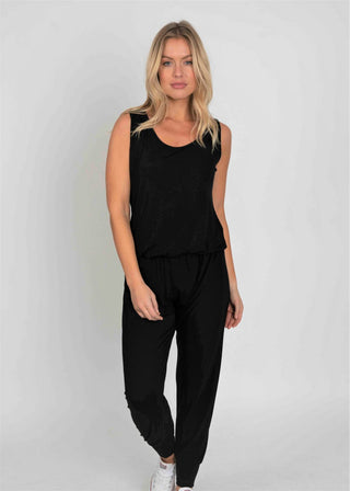 Short sleeved BLACK jumpsuit