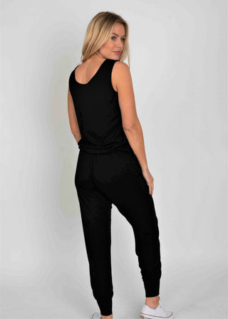Short sleeved BLACK jumpsuit