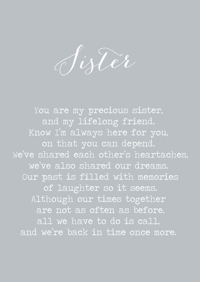 Precious sister A4 print