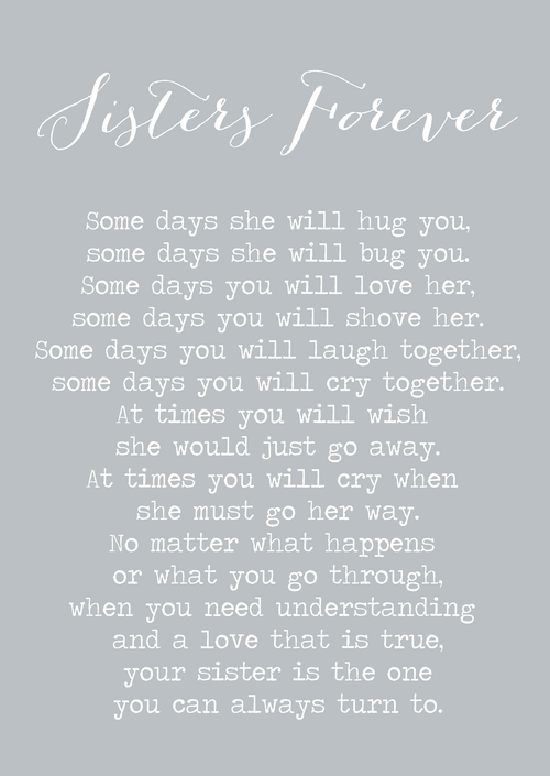 Sisters forever A4 print