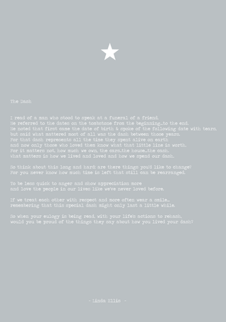 The Dash poem, A4 print