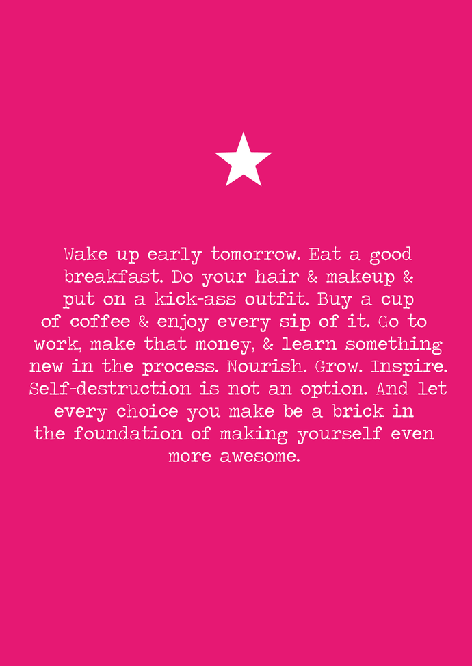 Wake up early A4 print